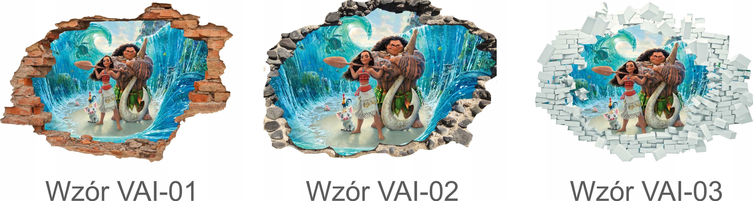 3D nálepky Moana na stenu 70x50 cm – dekorácia pre detskú izbu