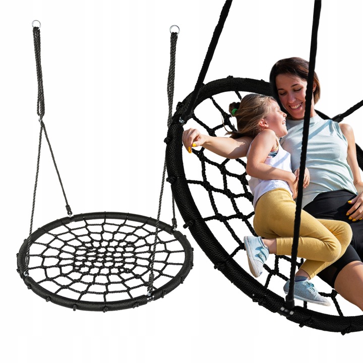 Záhradná hojdačka Bocianie hniezdo Luverno XXL 100 cm – sieťované sedadlo, nosnosť 150 kg