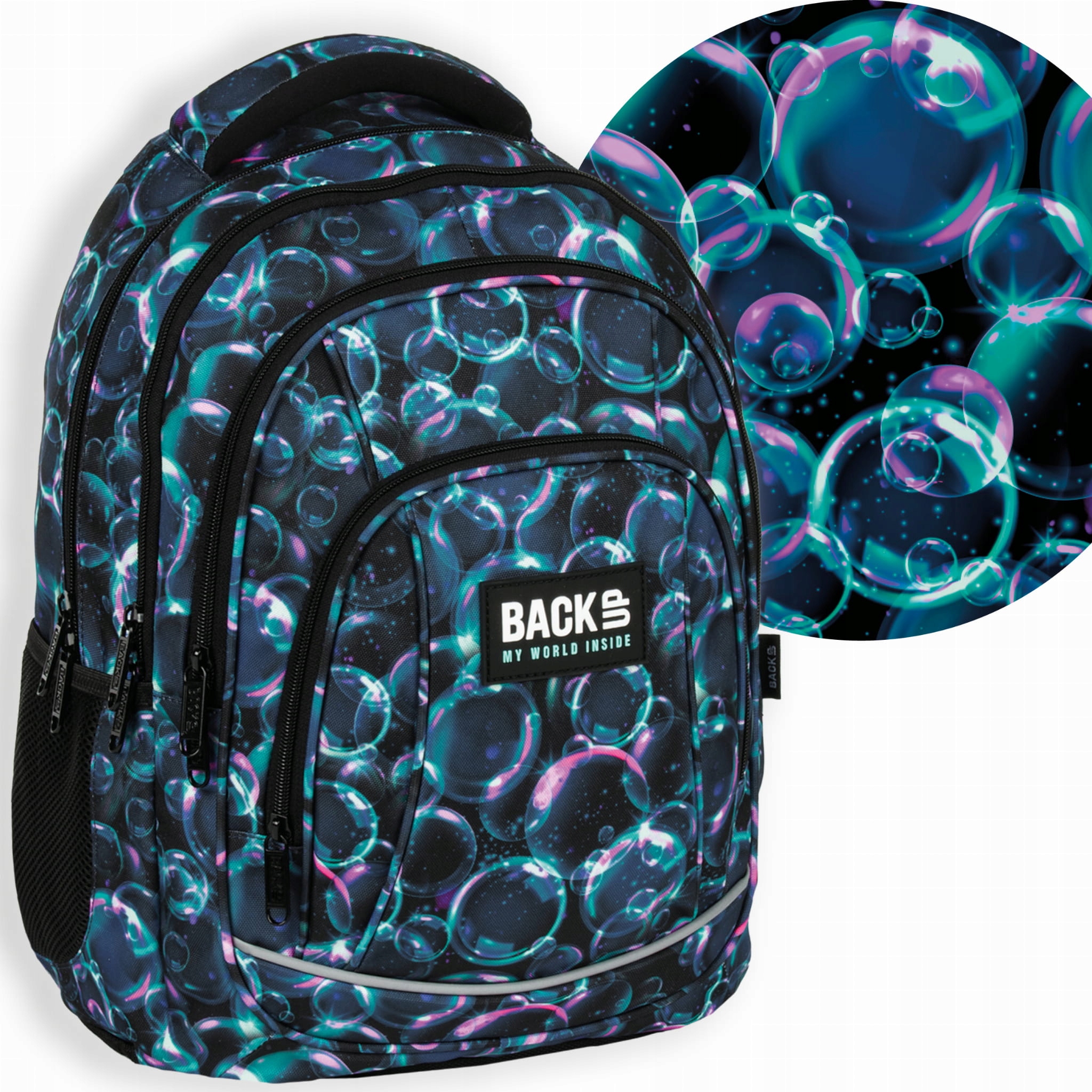 BACKUP Bubble Bubbles Girl PLB6A04 školský batoh pre dievčatá 26 l ergonomický A4