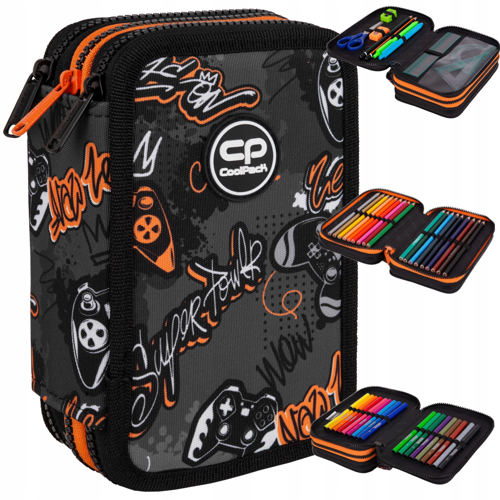 Trojitý peračník CoolPack Jumper 3 Gamer s plným vybavením 19,5×12,5×6,5 cm