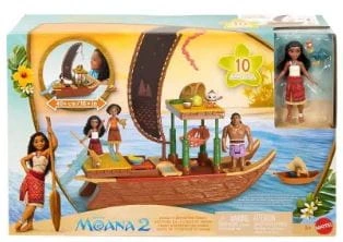 Moana 2 – súprava kanoe s figúrkami Moana a Heihei JBT54