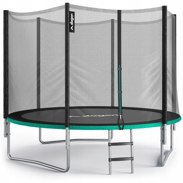 Záhradná trampolína 10FT 312 cm s ochrannou sieťou a rebríkom, nosnosť 150 kg, 6 stĺpov, bezpečnostný systém Slogen
