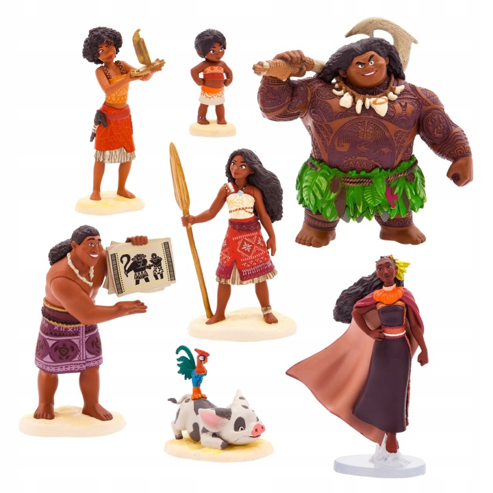 Moana 2 Disney Store – figúrková sada 7 postáv Vaiana 2, Maui, Pua, Matangi, Loto