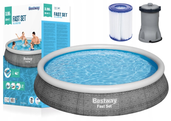 Bestway 57376-M – expanzný bazén Fast Set 396 × 84 cm s filtračným čerpadlom 7340 l