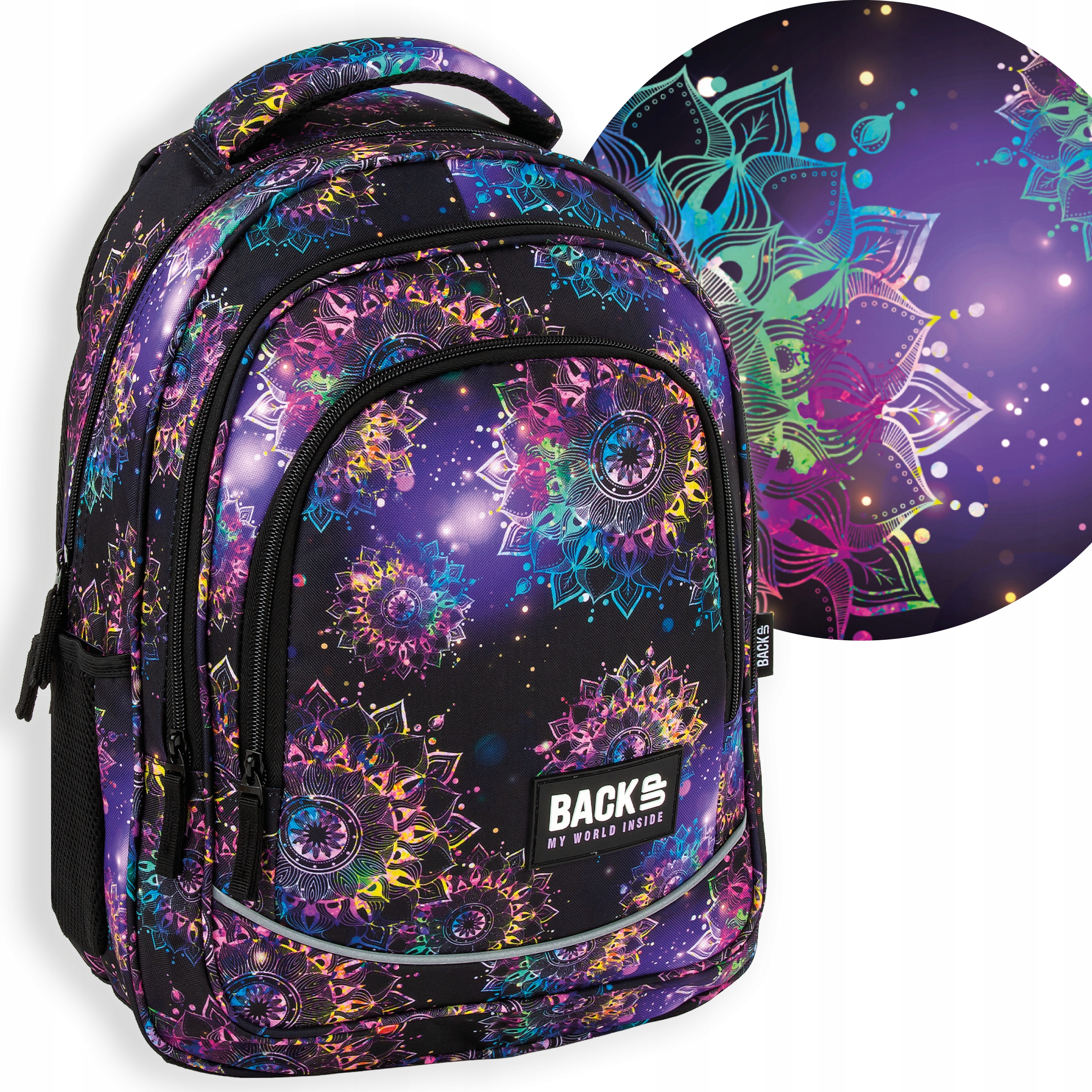 Školský batoh BACKUP Mandala 26 l ergonomický batoh s vystuženým chrbtom