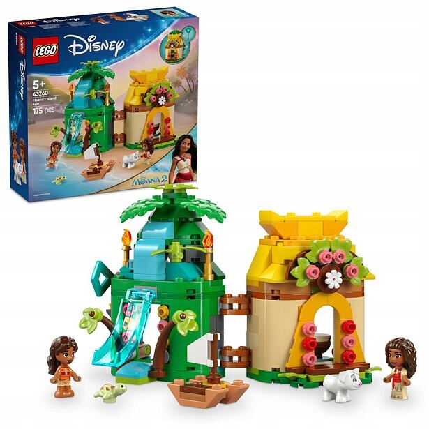 LEGO® Disney Princezná Moana & Island Fun 43260 – stavebnica s ostrovom, loďkou a 175 dielikmi