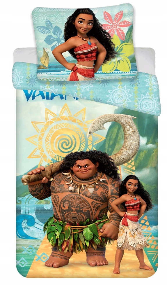 Detské bavlnené obliečky Vaiana 2 Maui 140 × 200 cm obojstranné so zipsom Oeko-Tex Standard 100