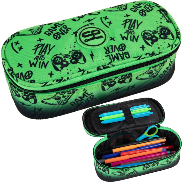 CoolPack Campus Pencil Case Tube pre chlapcov Gamer Gamepads – jednopriehradkový školský peračník 22×10×6 cm