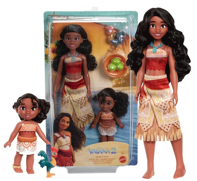 Disney Moana bábika – Sada 2 bábik Moana a Simea s kohútom Heihei a doplnkami