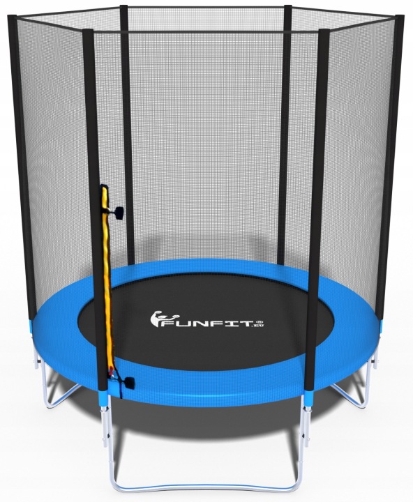 Detská záhradná trampolína FUNFIT 183 cm (6FT) s vonkajšou bezpečnostnou sieťou, nosnosť 90 kg, 36 pružín, oceľová konštrukcia