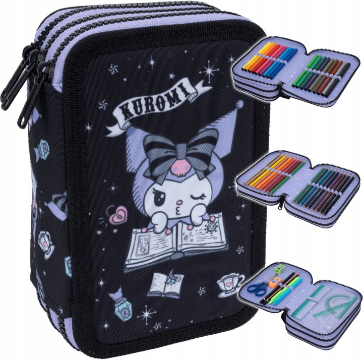 Trojitý peračník s vybavením Jumper 3 CoolPack Kuromi Sanrio 19,5×12,5×6,5 cm