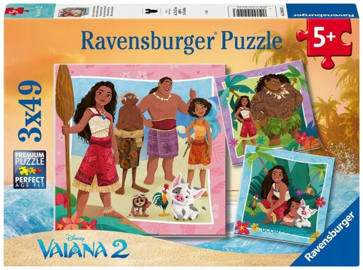 Ravensburger Puzzle Disney Moana 2 – 3 × 49 dielikov pre deti od 5 rokov