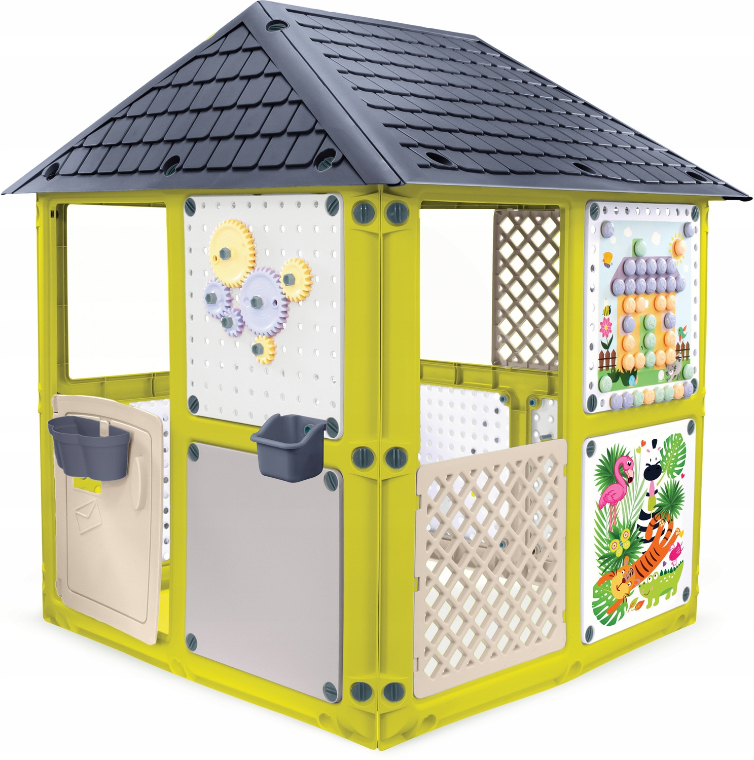 Záhradný domček pre deti Mochtoys Smart House – hracie centrum 6v1