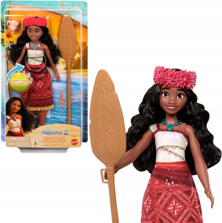 MATTEL Moana 2 Spievajúca Moana Adventures – Interaktívna bábika Disney JBT61