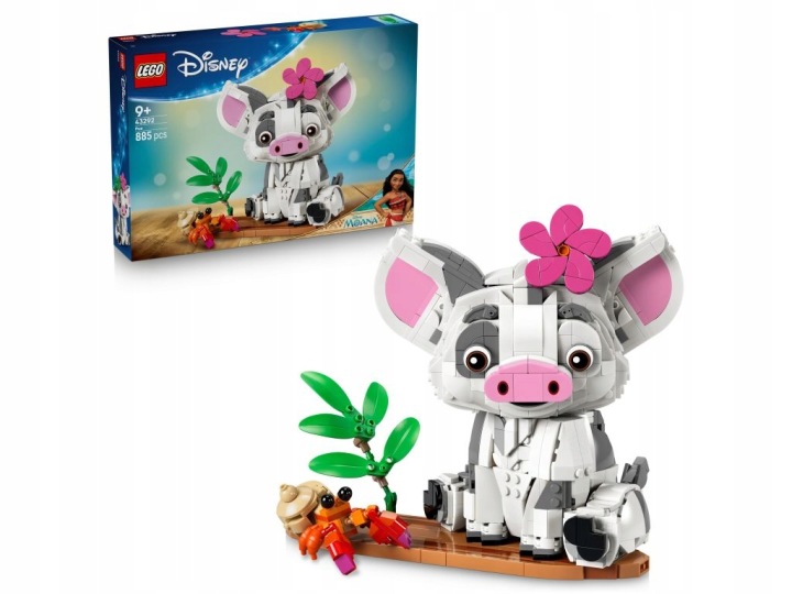 LEGO® Disney Moana Pua 43292 – stavebnica s pohyblivou figúrkou, 885 dielikov
