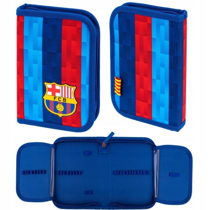 Jednokomorový školský peračník FC Barcelona pre chlapca bez vybavenia 20×14×3,5 cm
