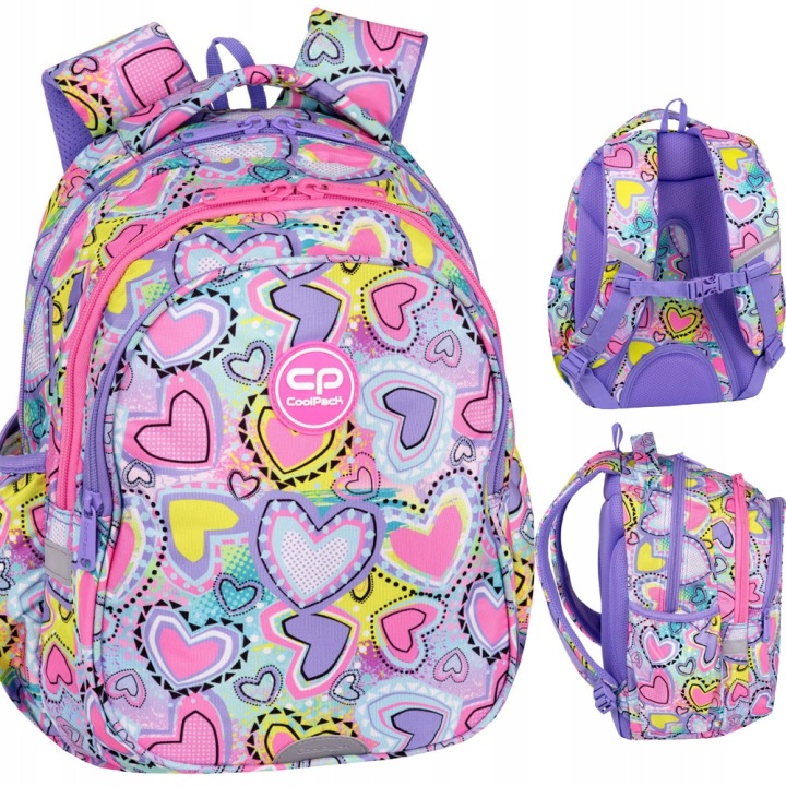 CoolPack Jerry F029832 školský batoh pre dievčatá 1.–3. ročník Pastel Heart 19 l A4