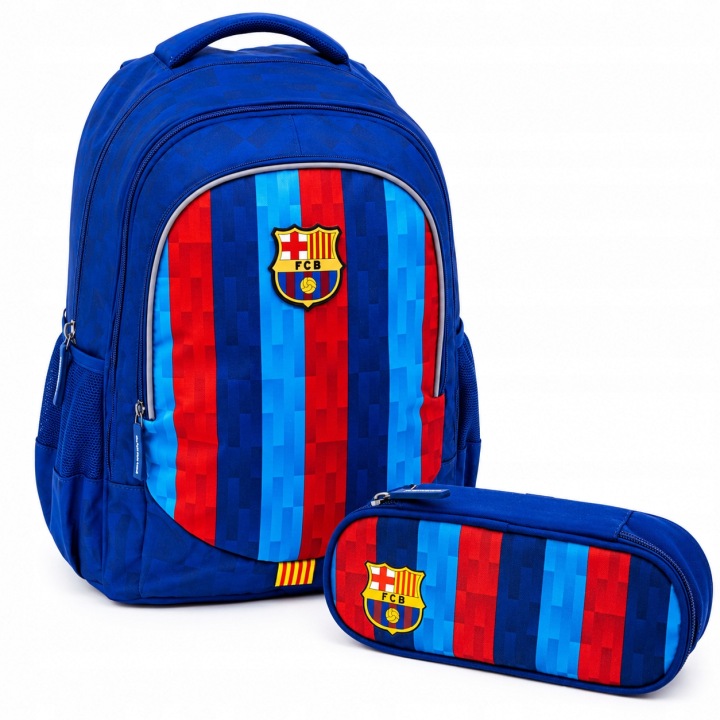 FC Barcelona školský batoh s peračníkom futbalová sada pre chlapcov 3 komory