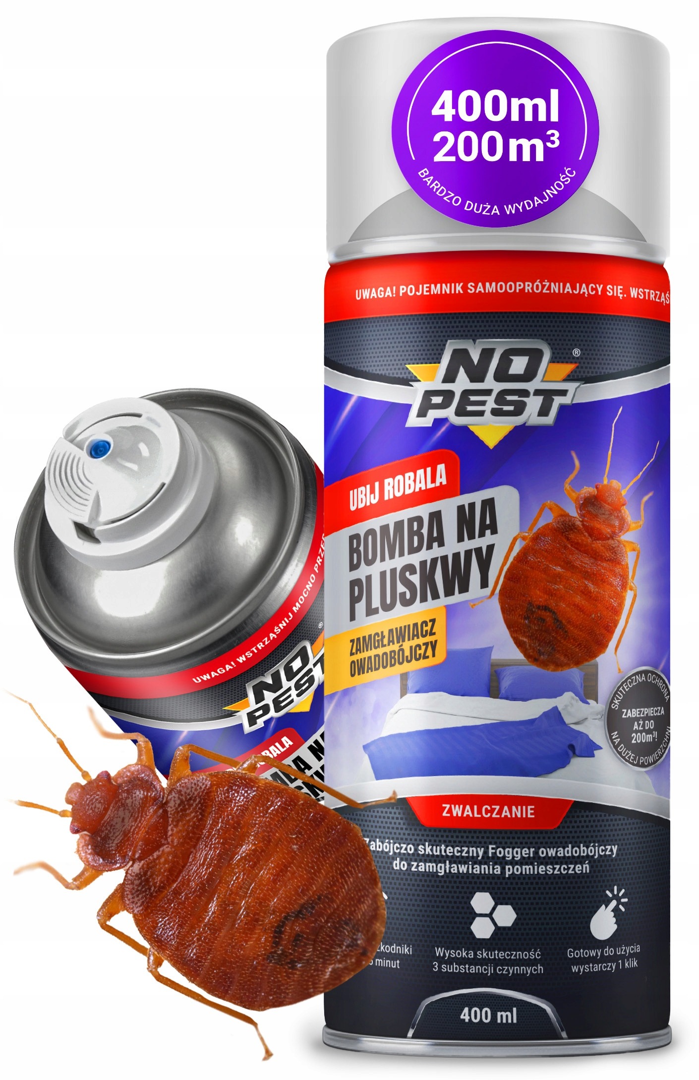 No Pest® Fogger 400 ml – ultra silná hmlovka proti plošticiam, švábom, pavúkom a lietajúcemu hmyzu