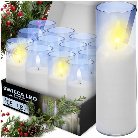 LED sviečka s realistickým efektom plameňa na batérie, 15 cm