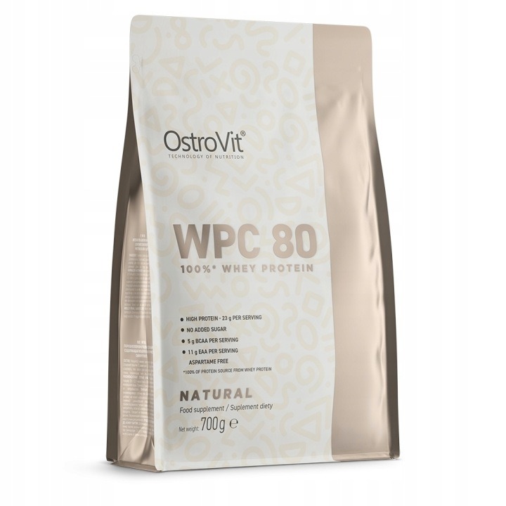 OstroVit PURE WPC 80 700 g – prírodný srvátkový proteínový doplnok, vysoký obsah bielkovín, BCAA, EAA