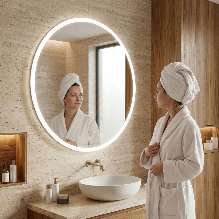 Okrúhle LED zrkadlo Tutumi FFJ80 80 cm s dotykovým ovládaním