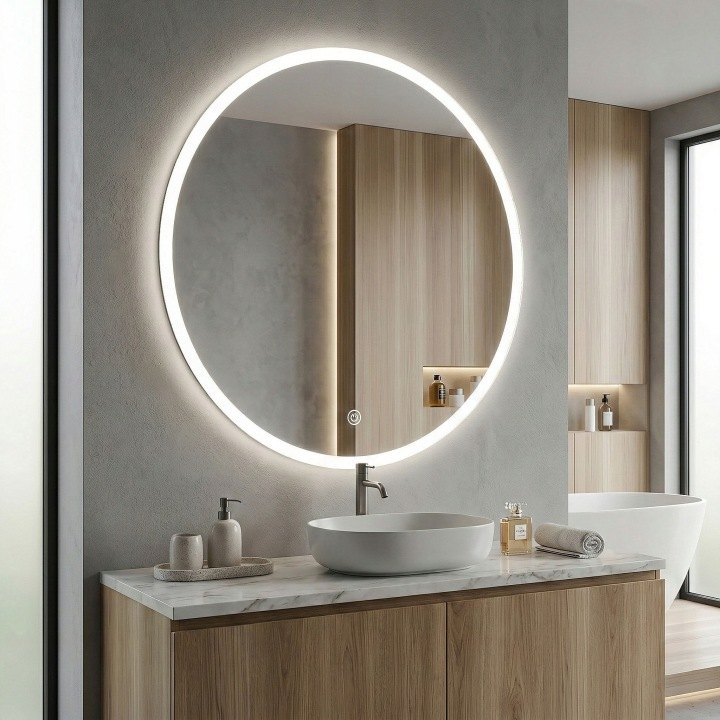 Okrúhle LED zrkadlo Tutumi FFJ80 80 cm s dotykovým ovládaním