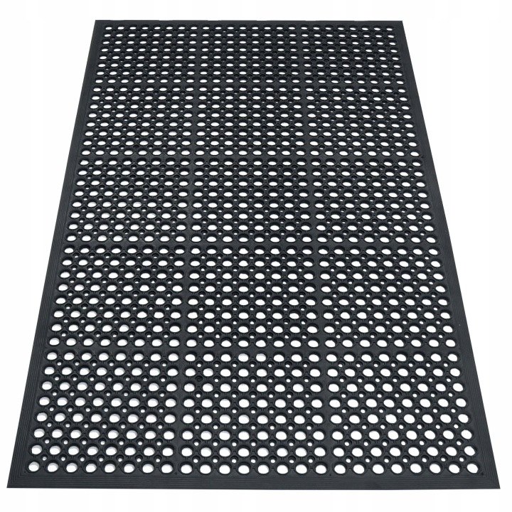 Čierna gumová dierovaná rohož Eureka Home 90 × 150 cm