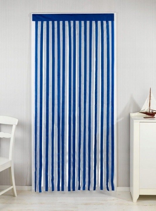 Bielomodrá dverová clona Maximex 90 × 200 cm