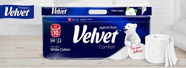 Toaletný papier Velvet Comfort White Cotton 70 roliek