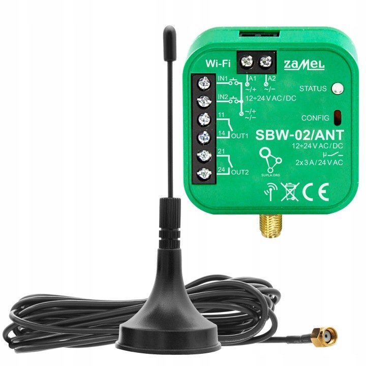 Ovládač brány Zamel SUPLA SBW-02/ANT s externou anténou