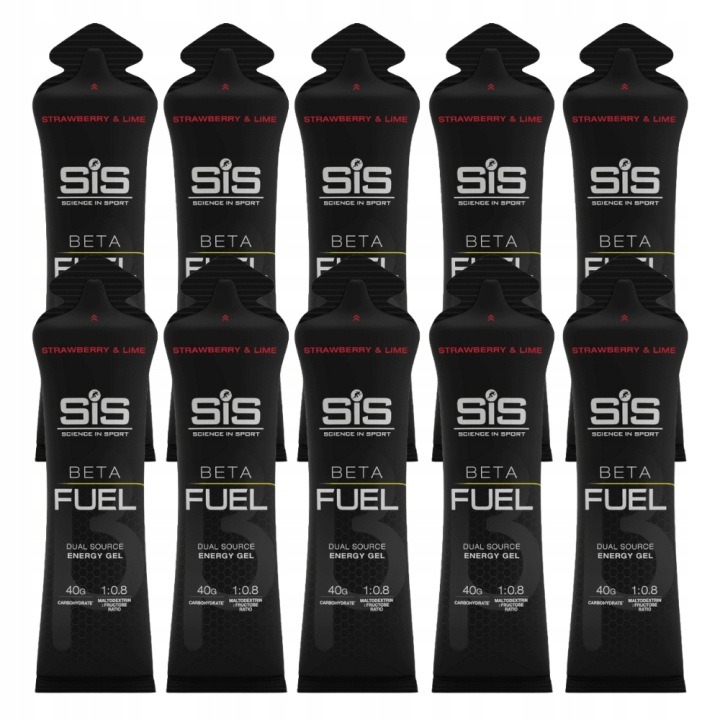 SiS Beta Fuel Energy Gel 60 ml – 10 ks jahodovo-limetkový energetický gél pre športovcov