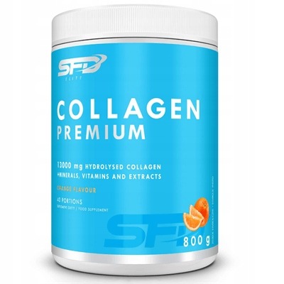 SFD KOLAGÉN PREMIUM 13000 mg 800 g – hydrolyzovaný kolagén s vitamínmi a minerálmi, príchuť pomaranč-malina