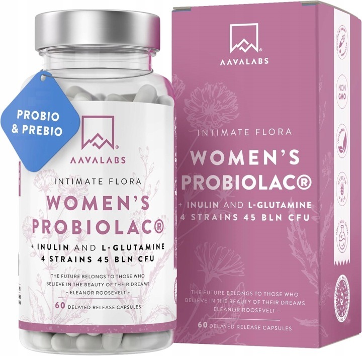 Aavalabs Probiotikum pre ženy s prebiotikom Intimate Flora 60 kapsúl – 45 mld CFU