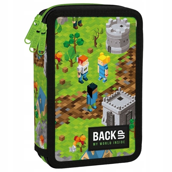 Trojkomorový školský peračník Minecraft Back up