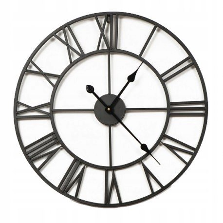 Čierne kovové nástenné hodiny ARVENTA STYLE 80 cm