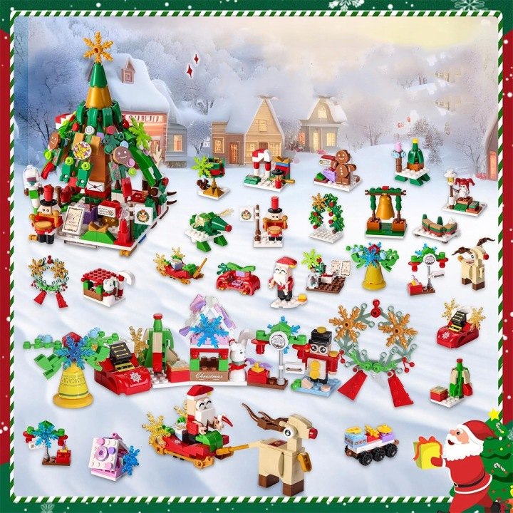 Adventný kalendár so stavebnicou a 24 okienkami