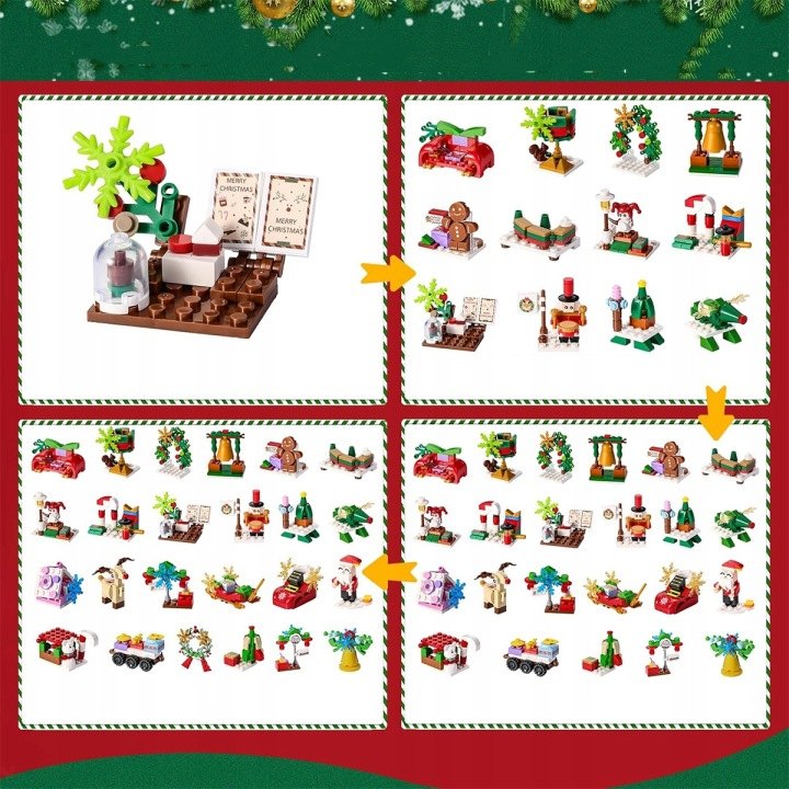 Adventný kalendár so stavebnicou a 24 okienkami