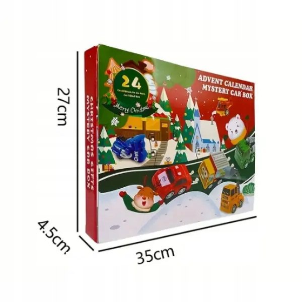 Adventný kalendár s 24 autíčkami na spätný chod