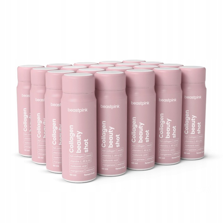 KOLAGÉNOVÝ BEAUTY SHOT 6300 mg s vitamínmi BeastPink 20x60 ml – oranžová