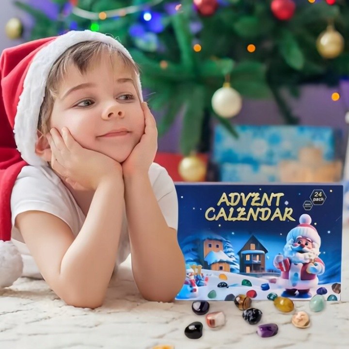 Adventný kalendár s 24 kryštálmi a minerálmi