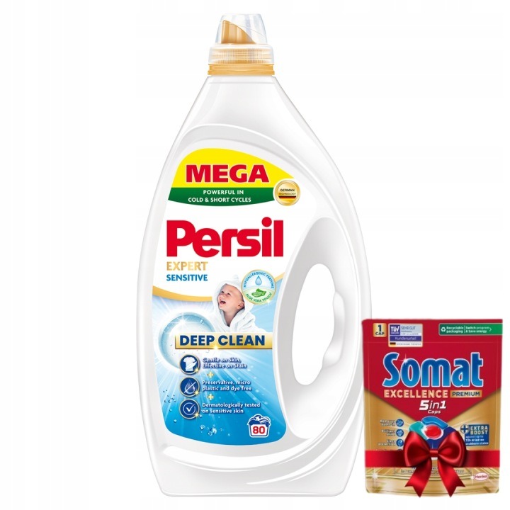 Persil Sensitive prací gél na detské oblečenie 3,60 l 80 praní + Tableta Excellence 5v1 zadarmo