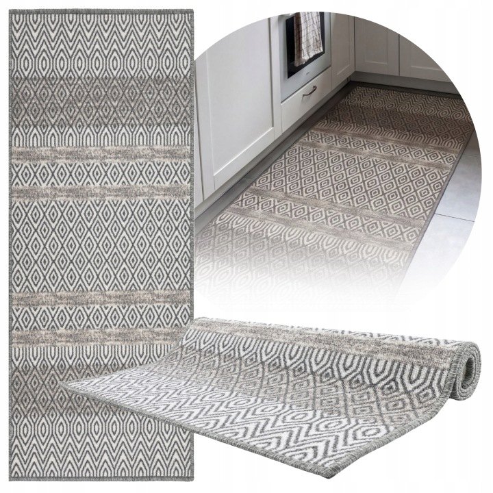 Sivobéžový behúň e-floor EF0438 80 × 200 cm