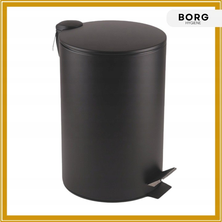 BORG Hygiene 003045 čierny pedálový kôš 12 l