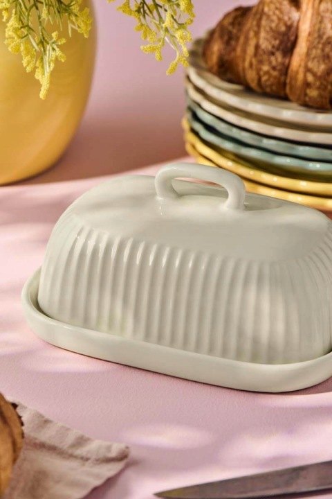 Ib Laursen Mynte Butter Cream maselnička, krémová kamenina