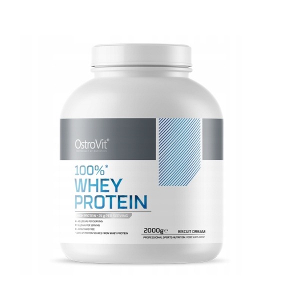 WPC OstroVit 100% srvátkový proteín 2000 g – sušienky, koncentrát s BCAA a EAA