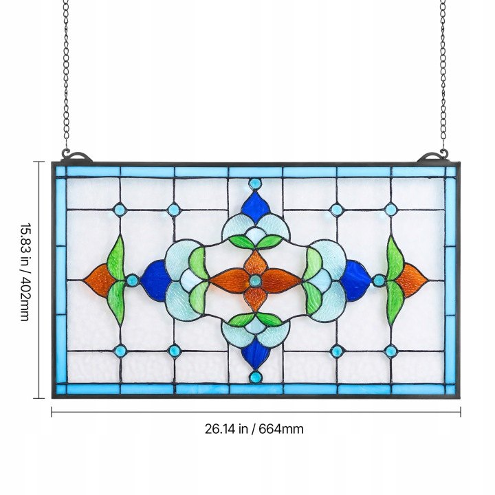 Závesný vitrážový panel Vevor NC-SG03 66,4 × 40,2 cm