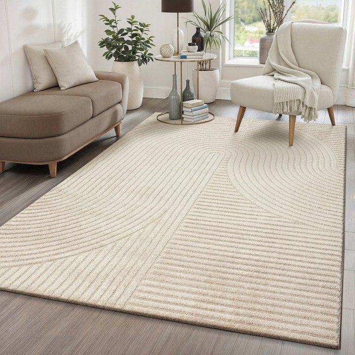 Béžový koberec the carpet Everest 140 × 200 cm s 3D vzorom
