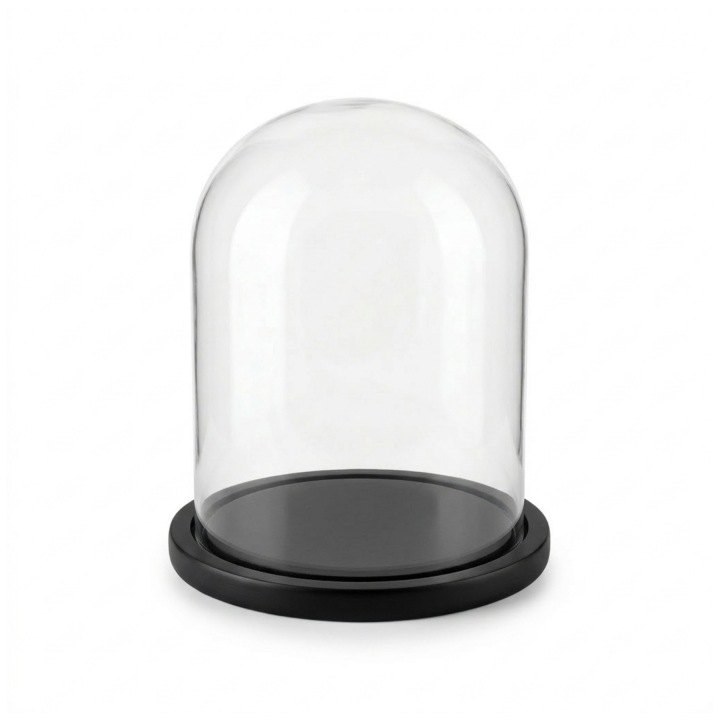 Čierna sklenená kupola SCENA LIVING AURA, 30 cm
