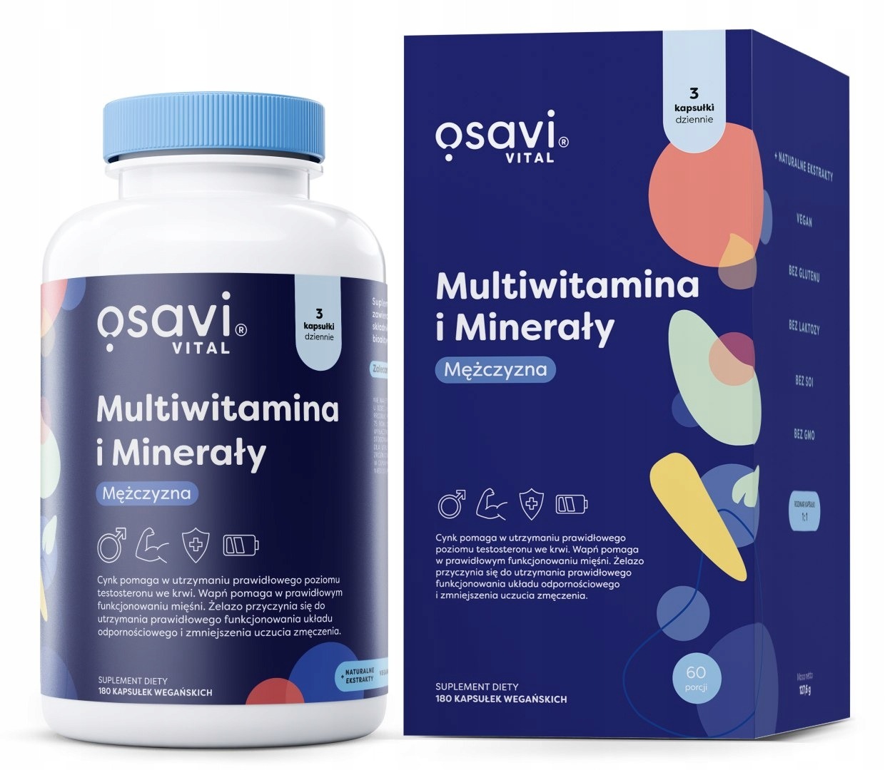 MULTIVITAMÍN PRE MUŽOV ENERGIA IMUNITA 180 KAPSÚL VEGE OSAVI – komplex vitamínov, minerálov a rastlinných extraktov